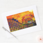 ジェットコースター 長方形シール (封筒)