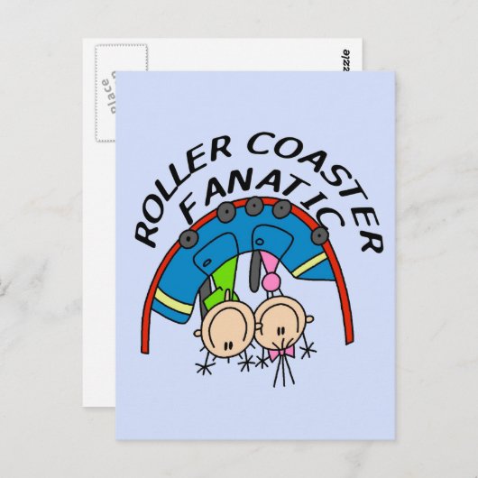 ジェットコースターFanatic Tシャツとギフト ポストカード (正面/裏面)