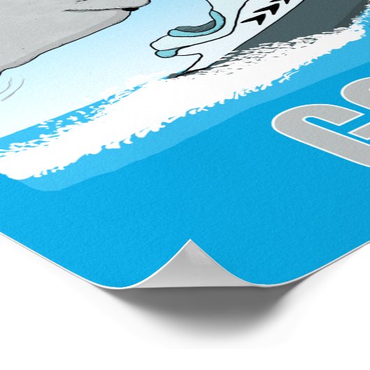 ジェットスキおもしろいーカーマグネットのかわいいマネージャー ポスター (角)