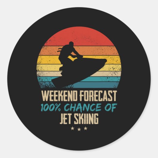 ジェットスキーおもしろい- Jetski ラウンドシール (正面)