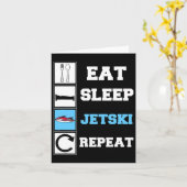 ジェットスキーが大好きな人へ Eat Sleep Jetski Repeat 面白いジェットスキーグ カード (黄色い花)