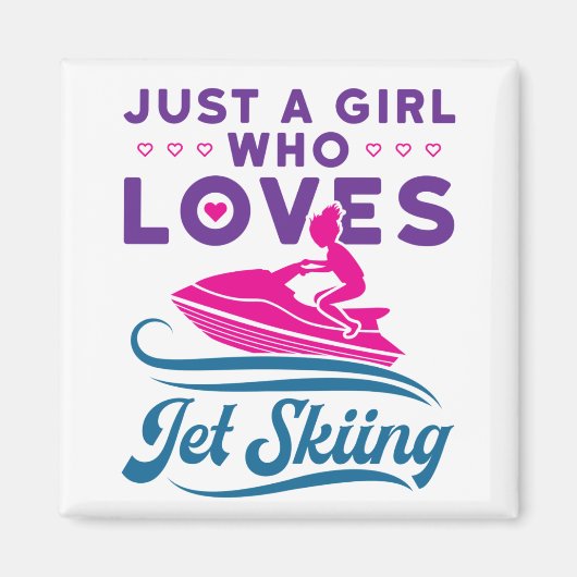 ジェットスキーが大好きな女の子PWC マグネット (正面)