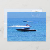 ジェットスキーとボートの海 ポストカード (正面/裏面)