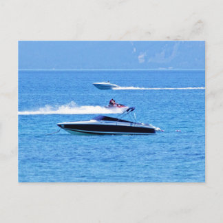 ジェットスキーとボートの海 ポストカード