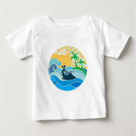 ジェットスキーと海 ベビーTシャツ