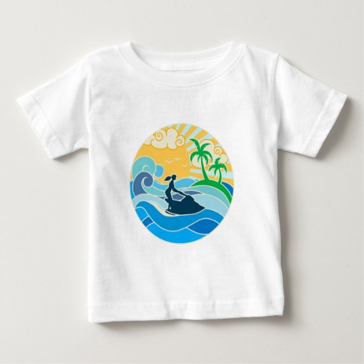 ジェットスキーと海 ベビーTシャツ (正面)