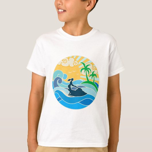 ジェットスキーと海 Tシャツ (正面)
