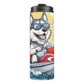 ジェットスキーに乗ったハスキー犬 タンブラー (正面)