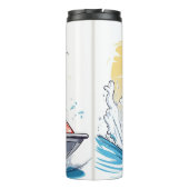 ジェットスキーに乗ったハスキー犬 タンブラー (裏面)