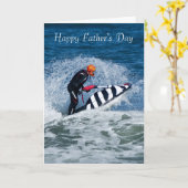 ジェットスキーのお父さんの日のグリーティングカード カード (黄色い花)