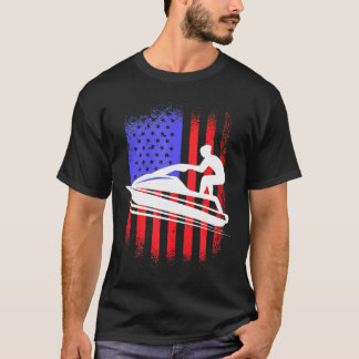 ジェットスキーのアメリカ合衆国ジェットスキーのアメリカ国旗のジェットスキー愛好家 Tシャツ