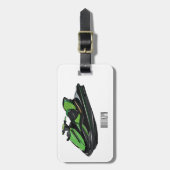 ジェットスキーの漫画イラスト ラゲッジタグ (正面縦)