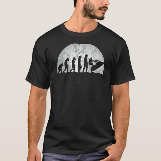 ジェットスキーの進化の進化の人間のウォータースポーツ Tシャツ (正面)
