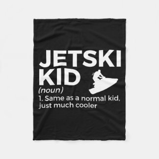 ジェットスキーをする子供の面白い定義 ジェットスキー フリースブランケット