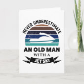 ジェットスキーを持つ面白いおじいさん ギフト ボート好きなパパへ カード (正面)