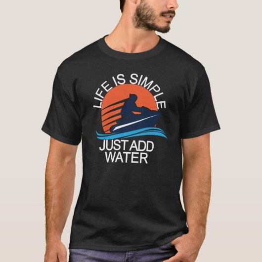 ジェットスキーシャツおもしろいヴィンテージJetski水を追加 Tシャツ (正面)