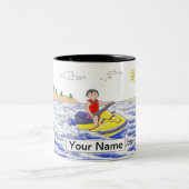 ジェットスキーライダー – 女性マンガ ツートーンマグカップ (中央)