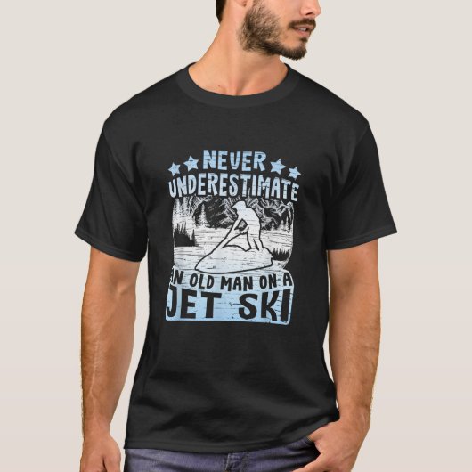 ジェットスキーヴィンテージジェットスキーの老人 Tシャツ (正面)