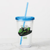 ジェットスキー漫画イラストレーション アクリルタンブラー (裏面)