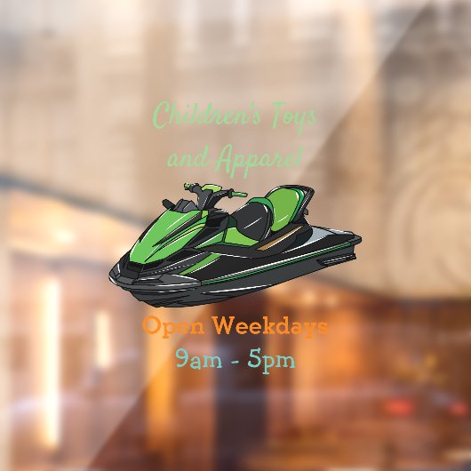 ジェットスキー漫画イラストレーション ウィンドウサイン (シート2)