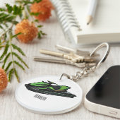 ジェットスキー漫画イラストレーション キーホルダー (正面右)