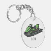 ジェットスキー漫画イラストレーション キーホルダー (正面左)