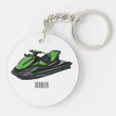 ジェットスキー漫画イラストレーション キーホルダー (裏面)