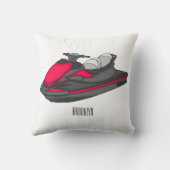 ジェットスキー漫画イラストレーション クッション (裏面)