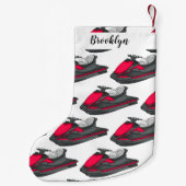 ジェットスキー漫画イラストレーション スモールクリスマスストッキング (裏面)