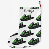 ジェットスキー漫画イラストレーション スモールクリスマスストッキング (裏面)