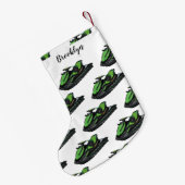 ジェットスキー漫画イラストレーション スモールクリスマスストッキング (裏面 (吊り時))