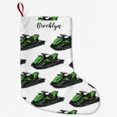 ジェットスキー漫画イラストレーション スモールクリスマスストッキング (正面)