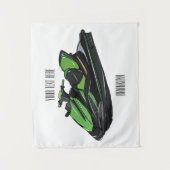 ジェットスキー漫画イラストレーション タペストリー (正面)