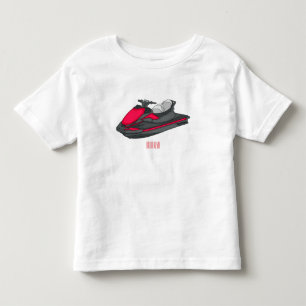 ジェットスキー漫画イラストレーション トドラーTシャツ
