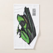 ジェットスキー漫画イラストレーション バスタオルセット (ハンドタオル)