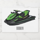 ジェットスキー漫画イラストレーション フードラベル (シングルラベル)