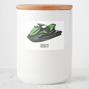 ジェットスキー漫画イラストレーション フードラベル