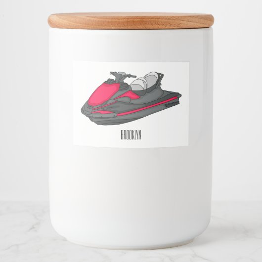 ジェットスキー漫画イラストレーション フードラベル (正面)