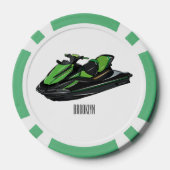 ジェットスキー漫画イラストレーション ポーカーチップ (裏面)
