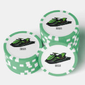 ジェットスキー漫画イラストレーション ポーカーチップ (積み重ね)