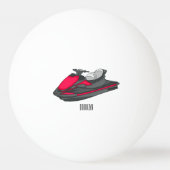 ジェットスキー漫画イラストレーション 卓球ボール (裏面)