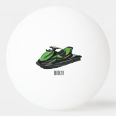 ジェットスキー漫画イラストレーション 卓球ボール (裏面)
