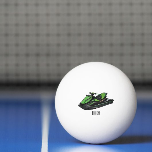 ジェットスキー漫画イラストレーション 卓球ボール (ネット)