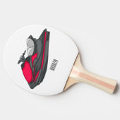 ジェットスキー漫画イラストレーション 卓球ラケット (横)