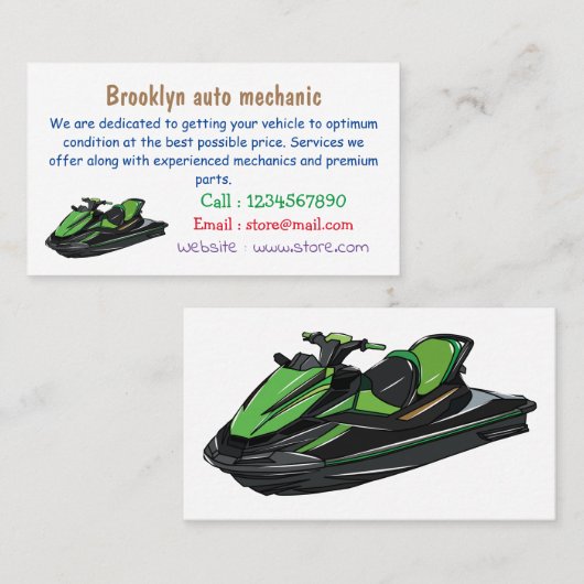 ジェットスキー漫画イラストレーション 名刺 (正面/裏面)