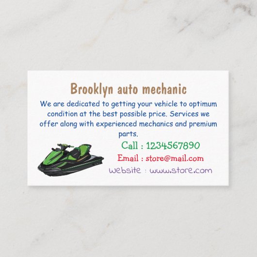 ジェットスキー漫画イラストレーション 名刺 (正面)