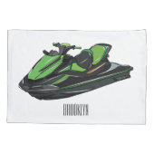 ジェットスキー漫画イラストレーション 枕カバー (裏面)