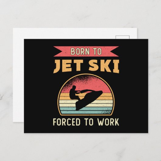 ジェットスキー生まれジのスキースキーウォータースポーツジェットスキーへ ポストカード (正面/裏面)