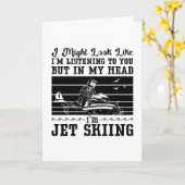 ジェットスキー私は水のスポーツを見るかもしれないジェットスキー カード (黄色い花)