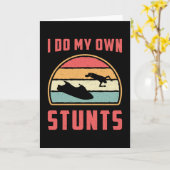 ジェットスキー私は自分のスタントジェットスキー水ジェットスキーをする カード (黄色い花)